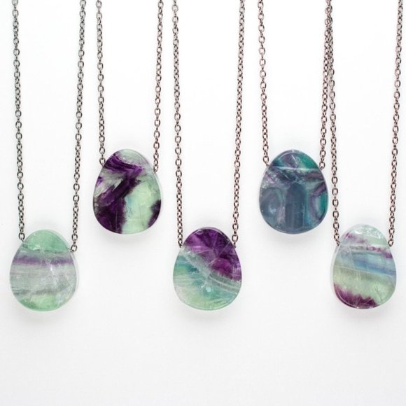 Fluorite Double Sided Pendants - Choose the Pendant you want - Picture 1 of 10